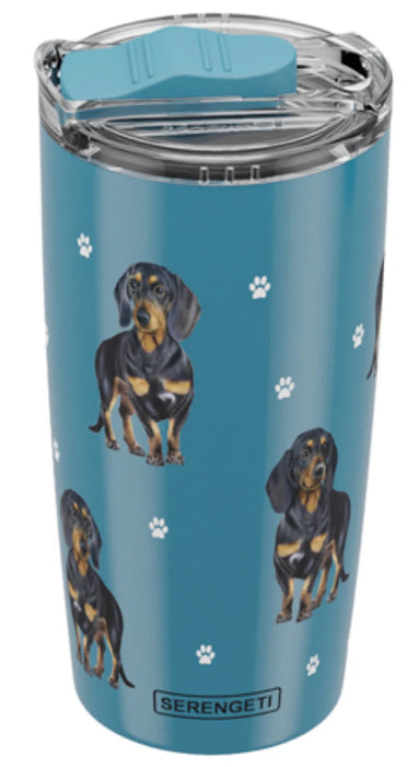 Dog Breeds A-G 20oz Serengeti Ultimate Tumbler Tumblers Dachshund, Black 