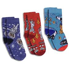 Good Luck Socks Kids Astronaut, Fire Fighter and Police Dog Socks 