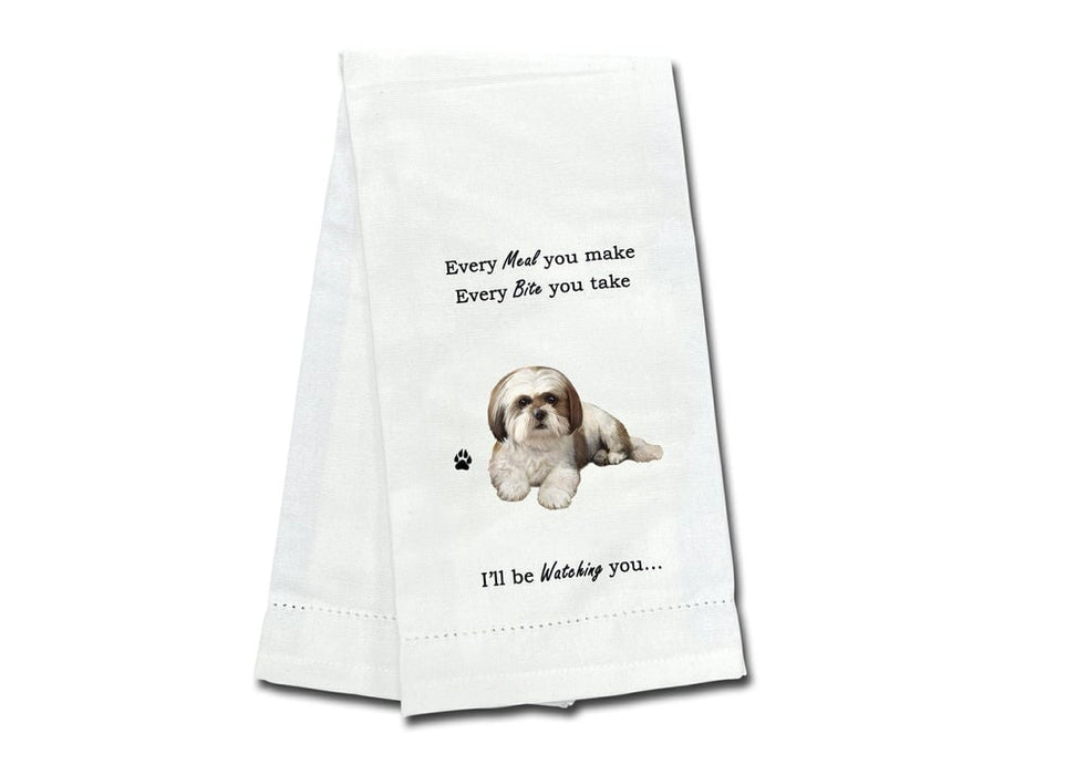 Pet Kitchen Towel Shih Tzu Brown and White Dish Towel 