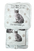 Pet Oven Mitt Set Silver Tabby Dish Towel 