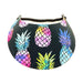 Tropical Print Foam Sun Visor Foam Visors Large Pineapple on Black Medium 