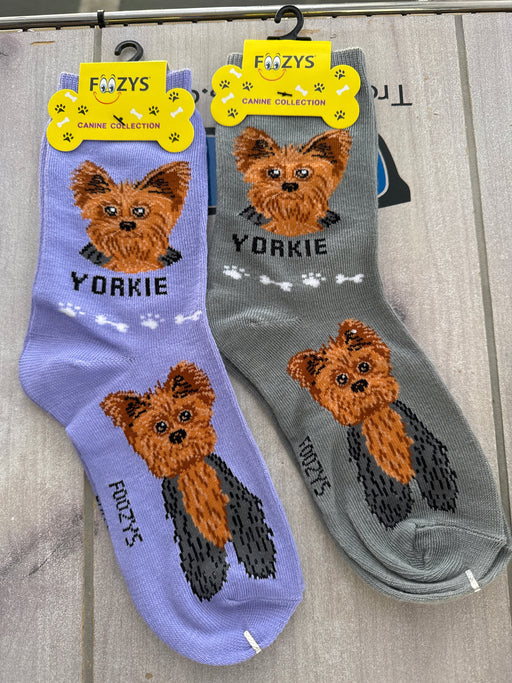 Yorkie Socks Foozys Unisex Crew Socks 