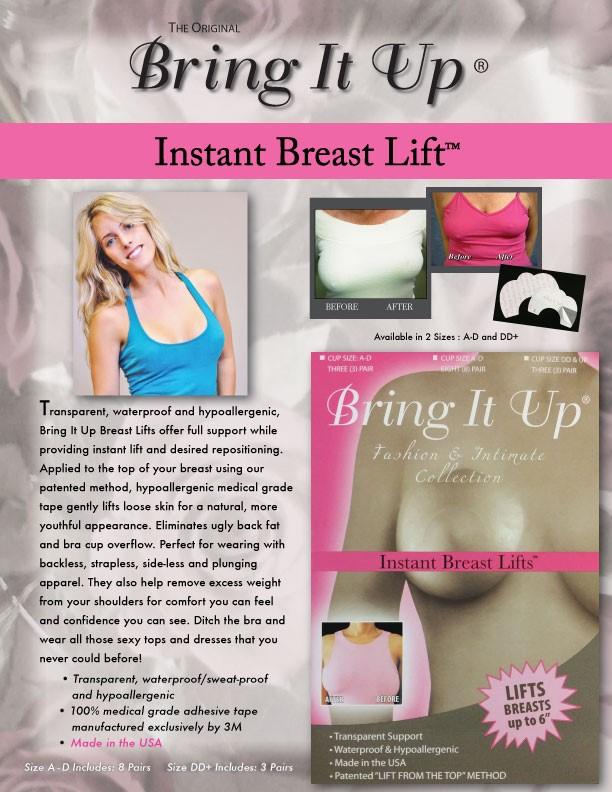 Bring It up Original Breast Lifts DD & Larger Cup Pack of 3 Pair for